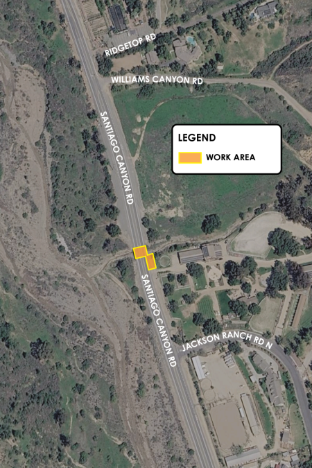 Santiago Canyon Rd Bridge Construction Map
